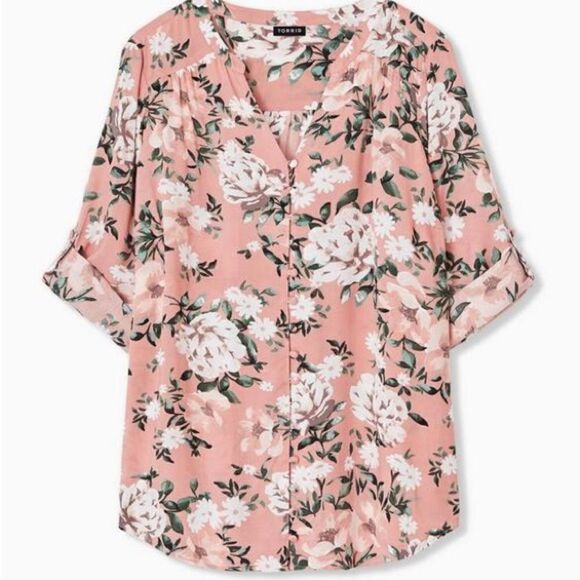 Torrid Harper Floral Button Front Top - Picture 1 of 9